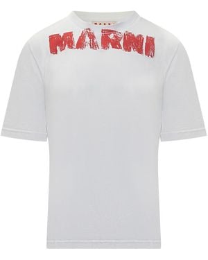 Marni T-Shirt With Logo - White