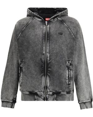 DIESEL Hooded Zip Sweatshirt - Grey