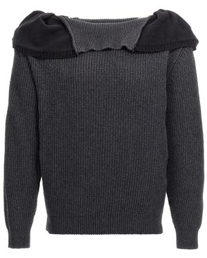 Y. Project 'Zip Insert High Neck' Jumper - Grey