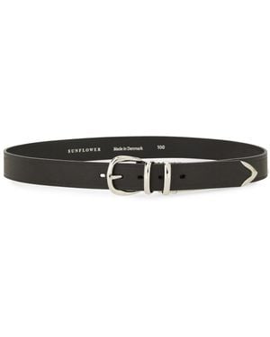 sunflower Leather Belt - Black