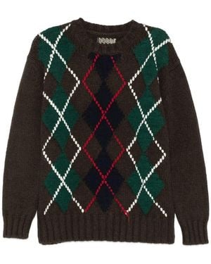 Baracuta Crewneck Argyle - Black