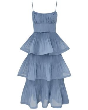 Zimmermann Pleated Midi Dress - Blue