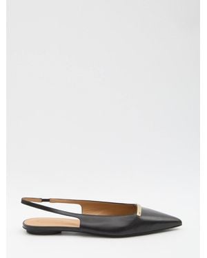 Tod's Leather Slingback Ballerinas - White