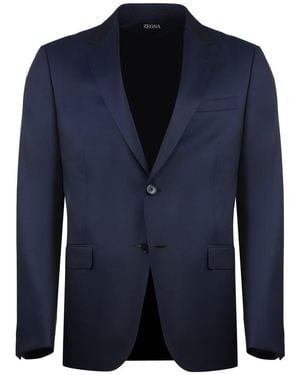 ZEGNA Wool-Mohair Blend Two-Pieces Suit - Blue