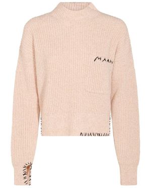 Marni Sweater With Embroidery - Natural