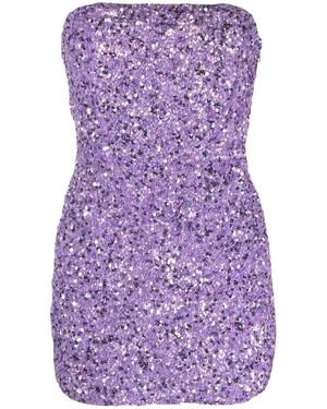retroféte Short Dress With Sequins - Purple