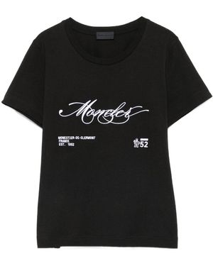 Moncler Logo Cotton T-Shirt - Black
