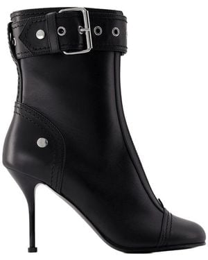 McQueen High-Heeled Ankle Boots - Black
