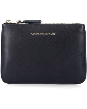 Comme des Garçons Small Arecalf Leather Pouch - Blue