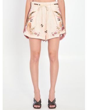 Zimmermann Ascension Tuck Shorts - Pink