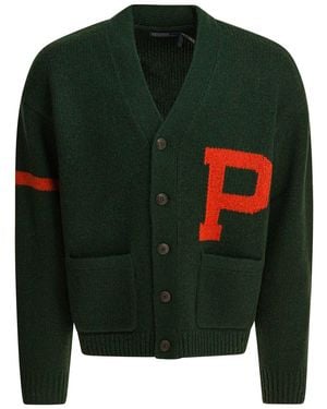 Polo Ralph Lauren V-Neck Cardigan With Logo - Green