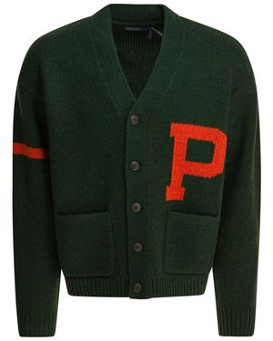 Polo Ralph Lauren V-Neck Cardigan With Logo - Green