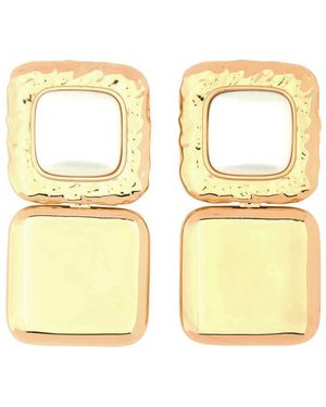Self-Portrait Earrings With Pearls - Metallic