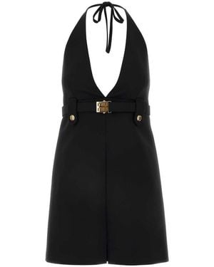Miu Miu Stretch Wool Dress - Black