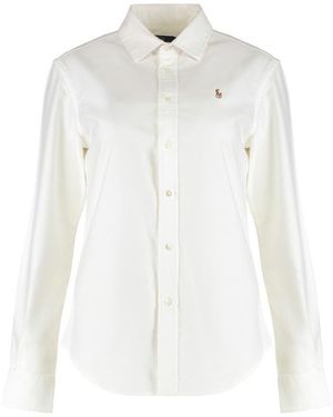 Polo Ralph Lauren Logo Embroidery Cottond Shirt - White