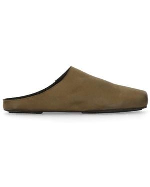 Uma Wang Smooth Leather Sabots - Green