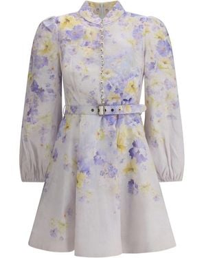 Zimmermann Crush Buttoned Mini Dress - White