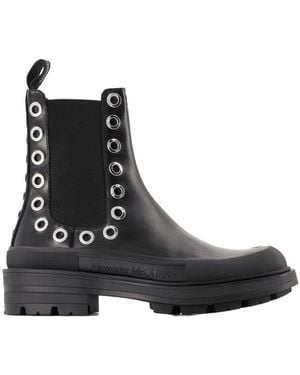 McQueen Tread Slick Ankle Boots - Black