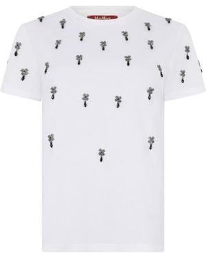 Max Mara Pontile Cotton Crew-Neck T-Shirt - Grey