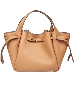 Tory Burch Leather Satchel Bag - Natural