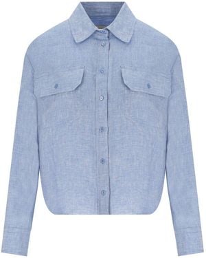 Weekend by Maxmara Eureka Light Cropped Shirt - Blue