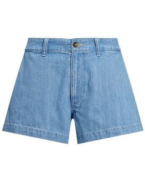 Polo Ralph Lauren High-Waisted Denim Shorts - Blue