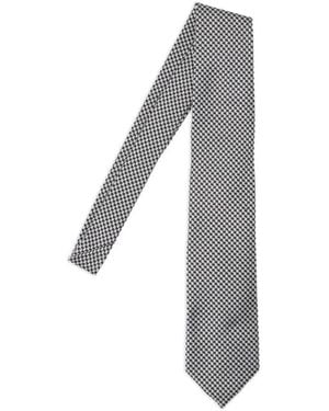 Tom Ford Houndstooth Tie Accessories - White