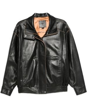 Calvin Klein Leather Outerwears - Black