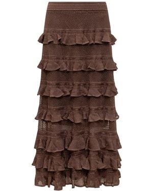 Zimmermann Knit Long Skirt - Brown