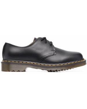 Dr. Martens Black Leather Lace Up Shoes - Gray