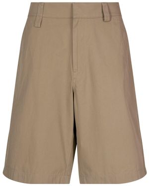 Bottega Veneta Lightweight Cotton Twill Bermuda Shorts For - Natural