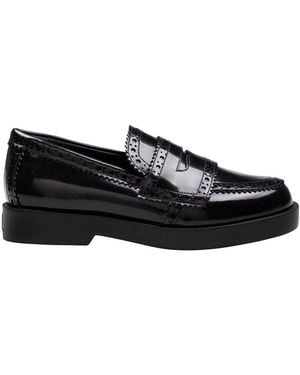 Agl Attilio Giusti Leombruni Leather Loafer With Vamp - Black