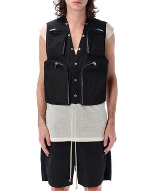 Rick Owens Cargo Vest With Deep V-Neck - Black