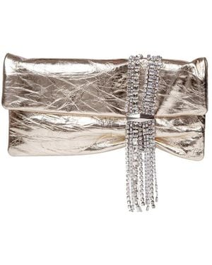 Jimmy Choo Vintage Effect Leather Clutch Bag - Grey