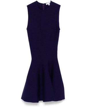 Alaïa Wool Knitted Skater Dress - Blue