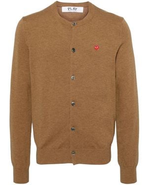 COMME DES GARÇONS PLAY Round--Neck Small Emblem Knit - Brown