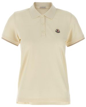 Moncler Logo Patch Polo Shirt - Natural