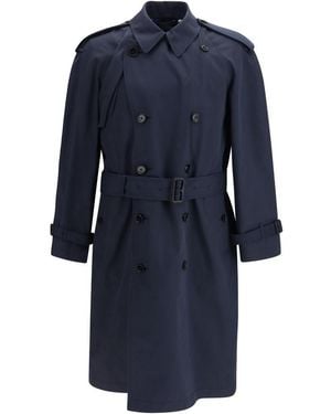 Burberry Highbury Mixed Cotton Trench - Blue