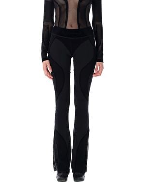 MISBHV Flock Mesh Sport Flared Pants - Black