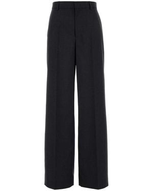 Gucci Charcoal Wool Wide-leg Pant - Black