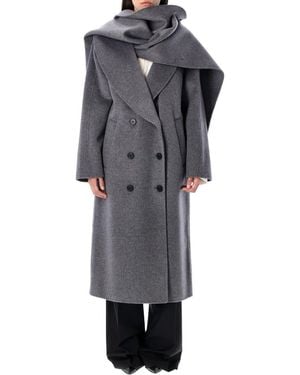 Rohe Signature Double-Faced Scarf Coat - Gray