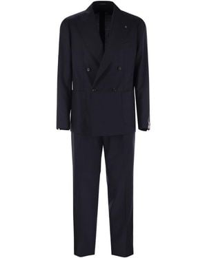 Tagliatore Virgin Wool Double-Breasted Suit - Black