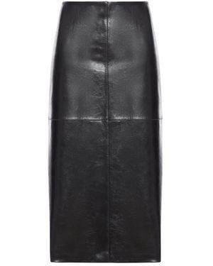 Sportmax Nappa Leather Skirt With A Semi-Gloss Finish - Black