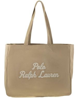 Polo Ralph Lauren Embroidered Canvas Tote - Natural