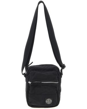 Stone Island Logo Patch Shoulder Strap - Black