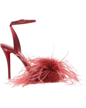 Christian Louboutin Miss Z Plumes Sandals - Red