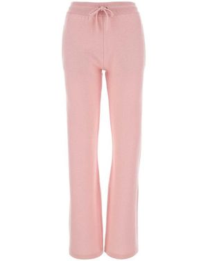 Versace Wool Blend Flared Leg Pant - Pink