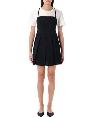 Low Classic Pleated Mini Dress - Black