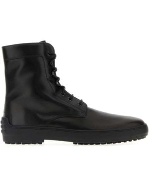 Tod's Leather Ankle Boots - Black