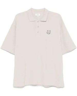 Maison Kitsuné Relaxed Fit Cotton Polo Shirt - White